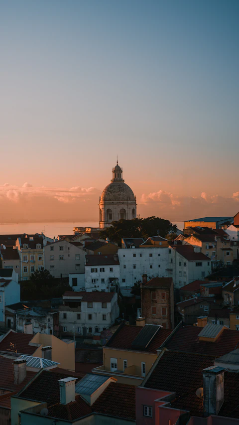 Lisbon’s historic rooftops in the evening light